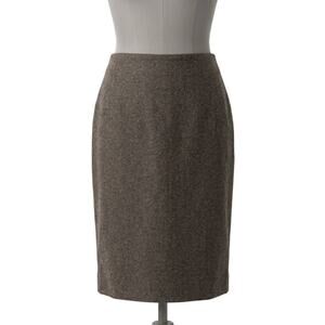 MoDa Skirt 4 Brown Wool Blend Made in Italy Minimalist Office Career Academia
